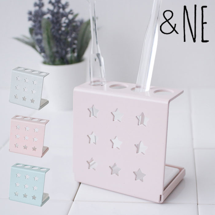 歯ブラシスタンド 4本 速乾 珪藻土 ＆NE Star 歯ブラシ スタンド 歯ブラシホルダー ホルダー 洗面所 吸水 収納 アンドエヌイー 歯ブラシ立て 歯ブラシ置き スチール