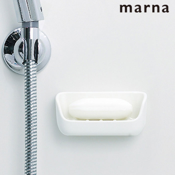 石鹸置き マグネット 石鹸皿 ソープトレー MARNA マーナ マグネット石けん置き ソープディッシュ ソープトレイ 磁石 石けん置き 石けん皿 せっけん置き せっけん皿 白 ホワイト お風呂 バスルーム 洗面所 脱衣所