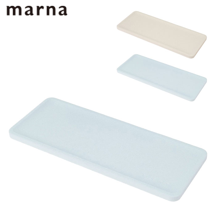 Rakuten - 洗面トレー トレー エコカラット 洗面 収納 日本製 MARNA マーナ 小物トレー 洗面小物収納 乾燥 歯磨き置き トレイ 歯ブラシスタンド タンブラー 水滴 吸湿 LIXIL リクシル 多孔質セラミック 幅22cm