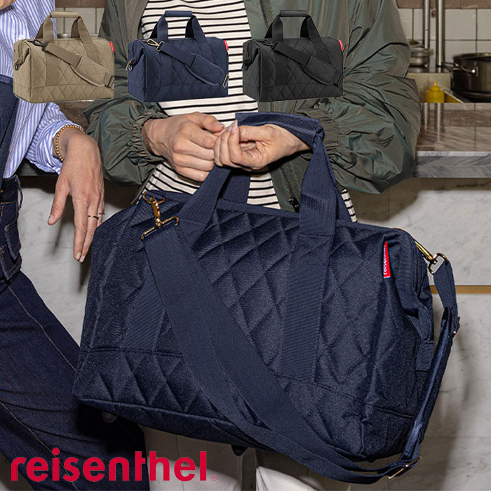 ボストンバッグ レディース ライゼンタール 旅行 バッグ 18L ALLROUNDER M reisenthel RHOMBUS ショルダーベルト付き トラベルバッグ がま口 旅行バッグ 1泊 2泊 おしゃれ 大きく開く ジムバッグ