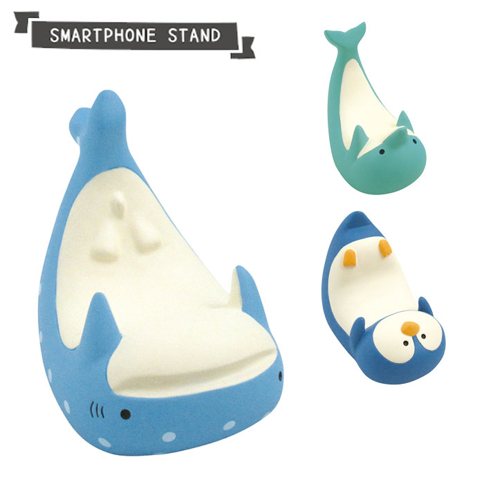 Rakuten - スマホスタンド おしゃれ じんべえざめ かわいい イルカ ペンギン 海の生き物 デコレ 携帯ホルダー スマートフォンスタンド 卓上 携帯スタンド 動物 スマホホルダー スマホ立て デスク