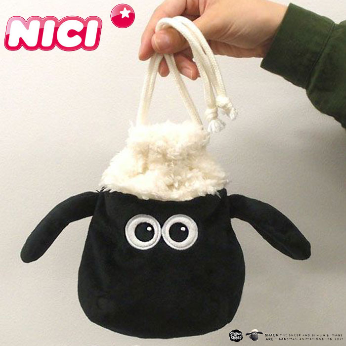 NICI ニキ STS フィギュアフェイスポーチ ひつじのショーン ポーチ 小物入れ 巾着ポーチ おしゃれ 巾着..