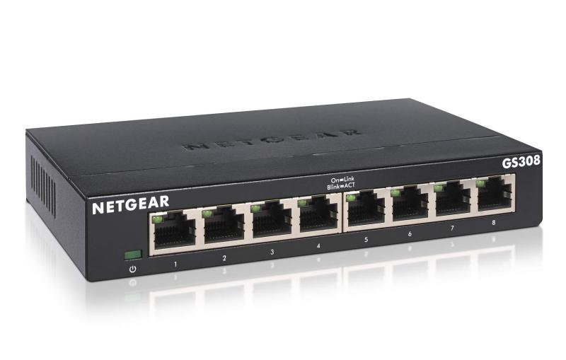 【正規品】 ネットギア NETGEAR スイッチングハブ 8ポート 1G 金属筐体 静音ファンレス メーカー アンマネージスイッチ GS308-300JPS