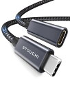 Stouchi USB type C 延長ケーブル 1m USB 3.1 Gen2(10Gbps) タイプc 延長コード 高速データ転送 5A急速充電 ナイロン編み 2021 iPad mini/ipad mini 6/2020 iPad Pro/MacbookAir/M1 Mac mini Touchbar Dell XPS MS Surface Book Xperia Huawei 任天堂スイッチ usb-c各種対応（ブラック）