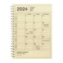 手帳 2024 スケジュール帳 2024年1月始まり 月間ブロック B6変型 ノートブックカレンダー・S・縦型 マークス 24WDR-NB11