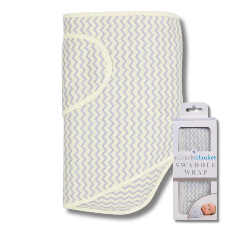 Miracle Blanket ベビーおくるみ 寝かしつけ スワドル 魔法のおくるみ ミラクル ブランケット 【】 グレーシェブロン×イエロー