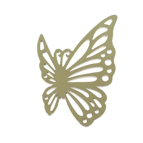 蝶 チャーム 【シルバー】 髪飾りやかんざしにも チョウ バタフライ