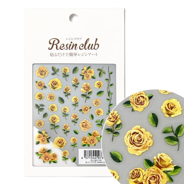 ◆ 3000円以上お買い上げで：メール便無料 ◆ ◆ レジンシール　Yellow rose ◆ 人気の薔薇シリーズからついに推し活カラーが勢ぞろい。好きな担当カラーが見つかるはず！ ◆ おすすめ関連商品 ◆ ◆ シールの特徴 ◆ ・レジンの中に入れたり、外側にはったりすることが出来ます。外側にはる場合はコーティングをしてください。 ・レジンに埋め込むと透明感あるデザインが出来上がります。 ・国産品 ・このシールは極薄の素材を使用しています。 ・粘着力が強いためシールがはがれにくい素材になっています。ピンセットをご利用してください。 ・レジンクラブのシールを使ったアクセサリーは商用利用可能です。 シールを使ったお客様のオリジナルアクセサリー等を販売していただいても問題ありません。 ・海外発送は致しません。Overseas shipping is not available. ・パッケージサイズ　88mm×150mm、シートサイズ 88mm×110mm　