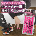 【プロ野球選手も利用中!】キャッチャー用 蛍光ネイルシール(1シート38枚×2枚入り) ピンク ネオンカラー 【プロ用ネイルシールメーカーが開発・はがれにくい素...