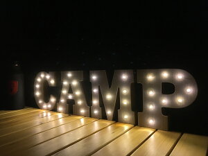 ウッド製 おしゃれ マーキーライト インテリア WOODEN MARQUEE LIGHT SET (CAMP) ディスプレイ