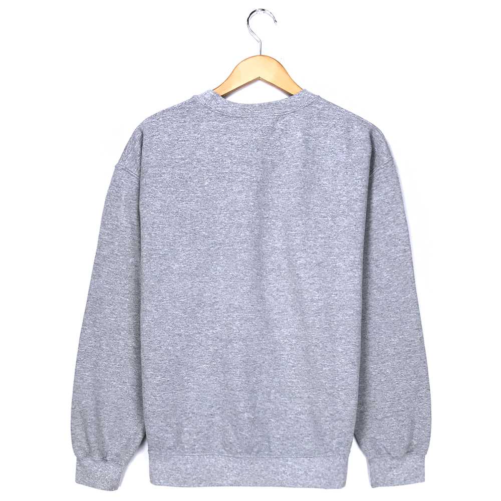 GILDAN リメイクスウェット サイズ表記 M グレー ワンポイント ロゴ 刺繍 トレーナー 長袖 古着【中古】wv1912-0723