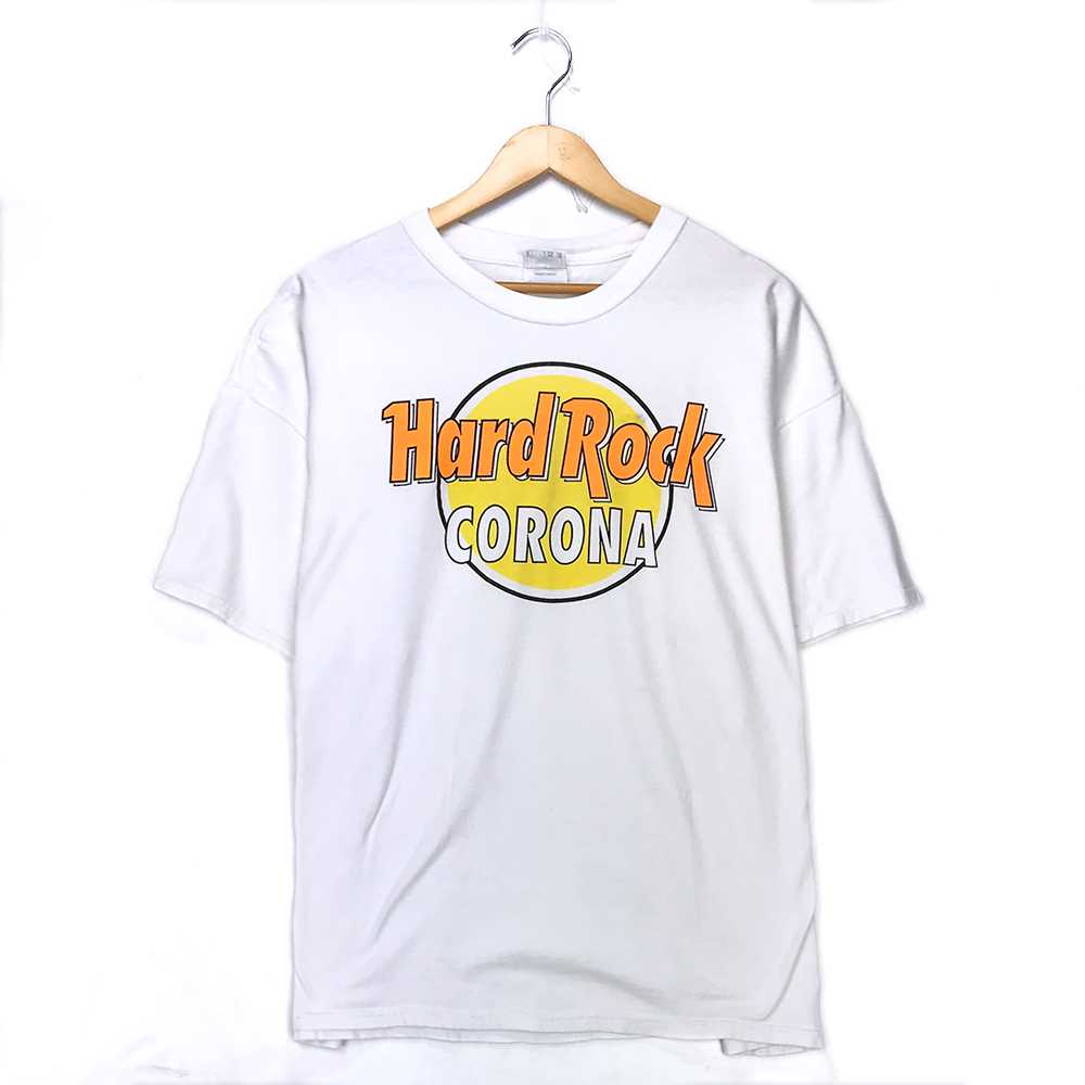 ハードロックカフェ プリントTシャツ サイズ表記 XXL ホワイト Hard Rock CORONA コロナ カンパニー 半袖 カットソー 企業 プリント Hanes 古着wv1912-0736