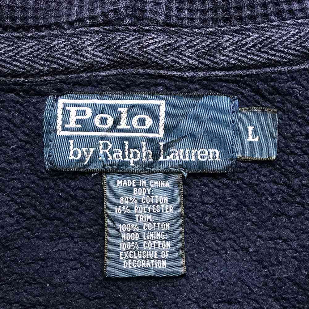 ポロバイラルフローレン ZIPパーカ サイズ表記 L ネイビー Polo by Ralph Lauren 長袖 ロゴ 刺繍 ワンポイント 紺 古着【中古】wv2005-1306