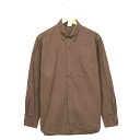 ディッキーズ ワークシャツ サイズ表記 M ブラウン Dickies 長袖 ロゴ 茶 古着【中古】wv2005-1952