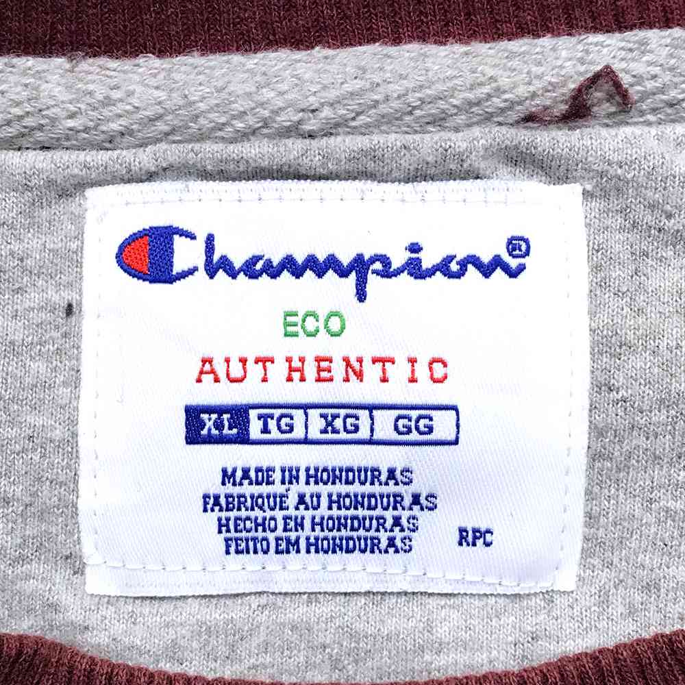 チャンピオンロゴスウェット サイズ表記 XL レッド champion 長袖 刺繍 ワンポイント 赤 ワインレッド トレーナー 古着【中古】wv2101-0091 3