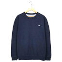 チャンピオン スポーツブランドスウェット サイズ表記 XL ネイビー champion 長袖 ワンポイント ロゴ 刺繍 トレーナー ビッグサイズ ビッグ シルエット NAVY 紺 古着【中古】wv2101-0102(4)