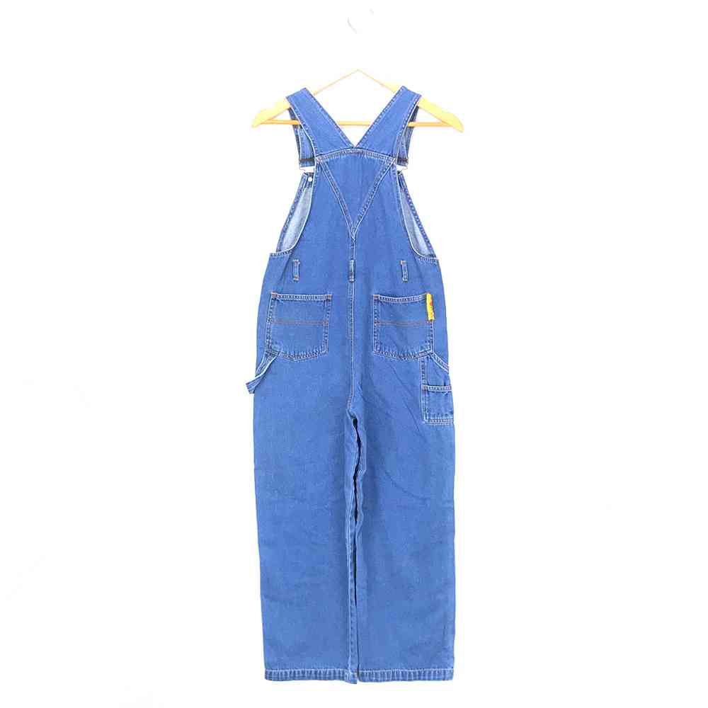 プーさん オーバーオール サイズ表記 L ブルー Pooh 刺繍 デニム ディズニー キャラクター Disney Winnie the Pooh overalls BLUE 青 古着【中古】wv2101-0253