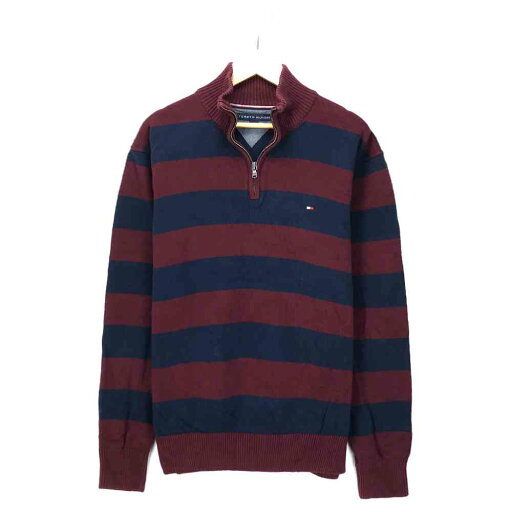 トミー ブランドニット サイズ表記 L レッド TOMMY ハーフジップ ボーダー ワンポイント 刺繍 ロゴ プルオーバー border 赤 ワインレッド 紺 ネイビー 古着【中古】wv2101-0640 トミー ブランドニット サイズ表記 L レッド TOMMY ハーフジップ ボーダー ワンポイント 刺繍 ロゴ プルオーバー border 赤 ワインレッド 紺 ネイビー 古着【中古】wv2101-0640