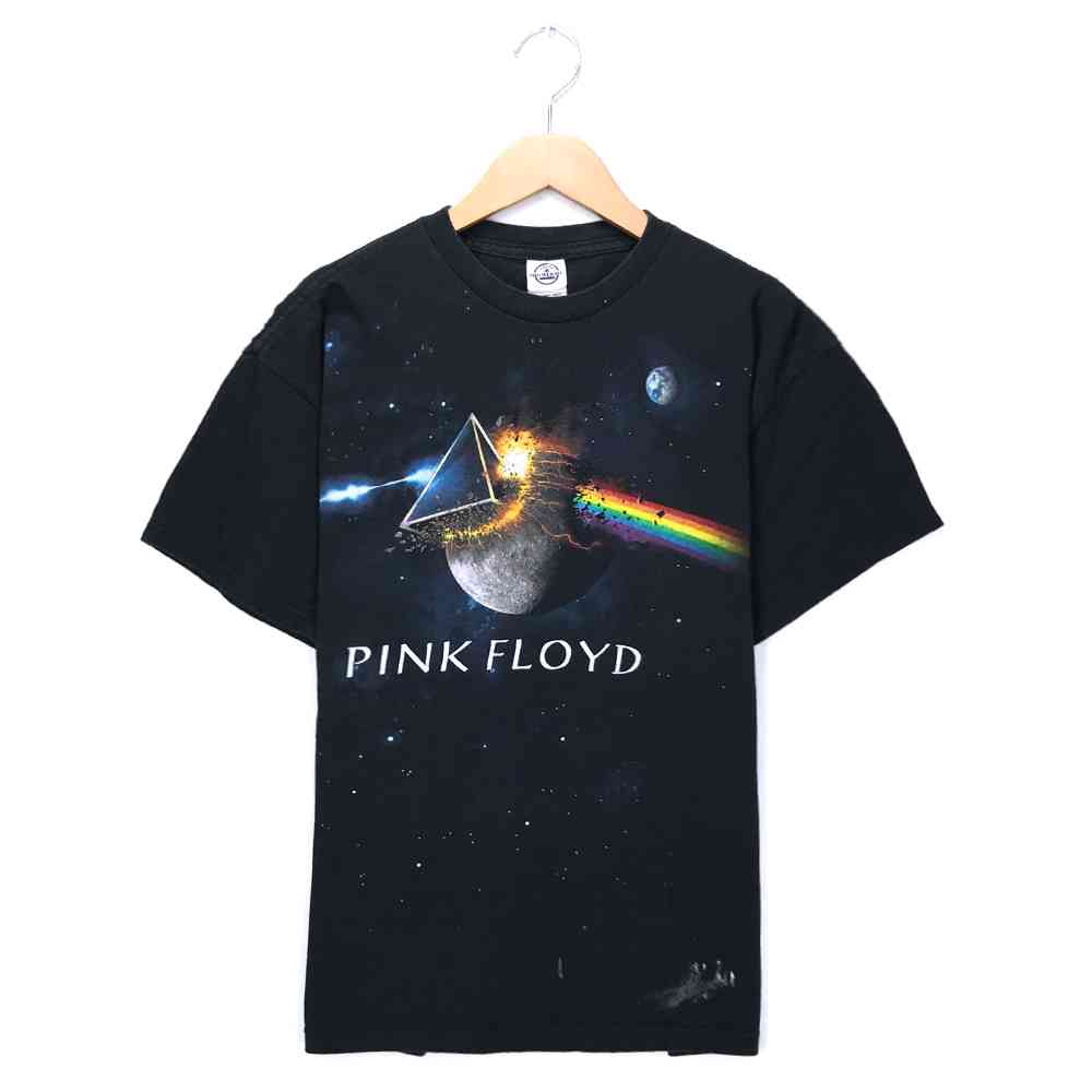 ピンク・フロイド バンドTシャツ サイズ表記 L ブラック PINK FLOYD プリント 半袖 黒 古着wv2101-1012