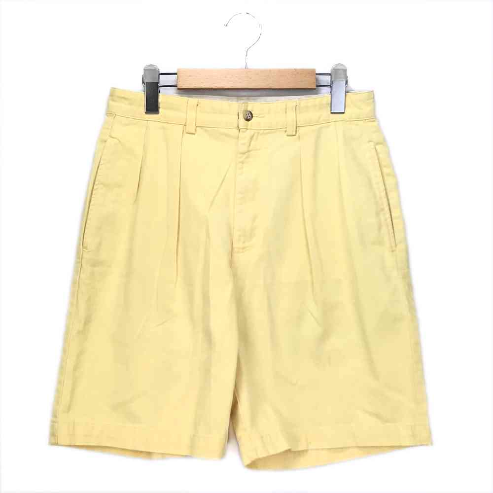 ITEM DATAブランド名ラルフローレン商品名ブランドショーツ素材綿　100%　　　　　　　　　原産国メキシコカラーイエロー表記サイズサイズ表記 W30SIZE DATAウエスト(平置き)ヒップ(平置き)股上股下37cm51cm25cm21cmCONDITIONコメントRalph Lauren ブランドショーツです。正面と背面に多少の汚れがございます。こちらの商品は古着の為、記載に無い軽微な色褪せや毛羽立ちがある物になります。