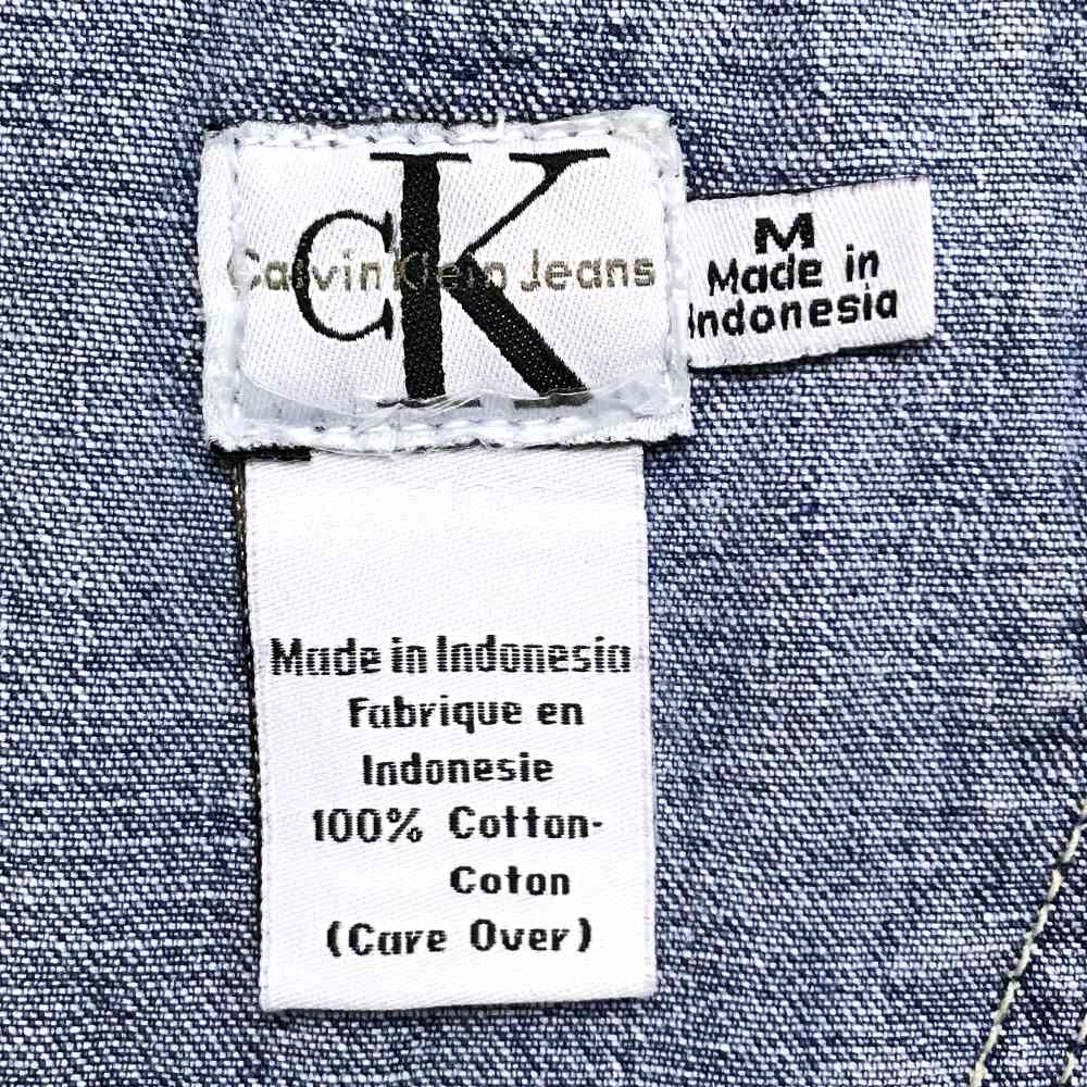 カルバンクライン オーバーオール サイズ表記 M ブルー Calvin Klein Jeans レディース デニム 青 ロゴ オールインワン パンツ ボトムス 古着【中古】wv2101-1557