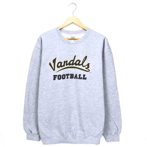 アディダス スポーツブランドスウェット サイズ表記 XL グレー adidas トレーナー パフォーマンスロゴ 刺繍 カレッジ プリント vandals ヴァンダルズ FOOTBALL フットボール gray 灰 古着【中古】wv2101-2044