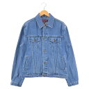 BASIC SERIES BIGデニムジャケット サイズ表記 M ブルー Gジャン アウター jacket ビックサイズ DENIM 青 DOUBLE WIN 古着wv2101-2597