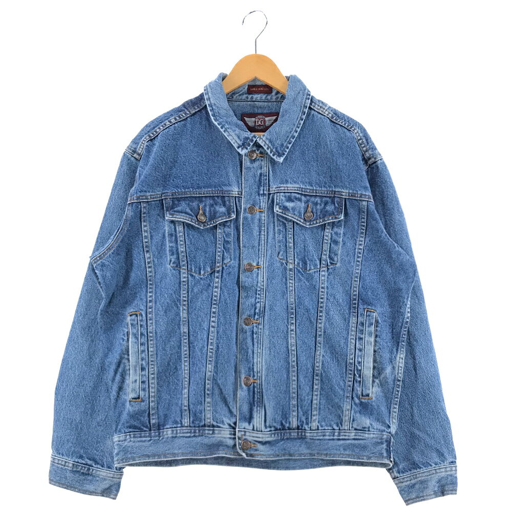 DENIM GEAR BIGデニムジャケット サイズ表記 L ブルー Gジャン アウター jacket デニムギア ビックサイズ ビッグシルエット BLUE 青 古着【中古】wv2101-2598