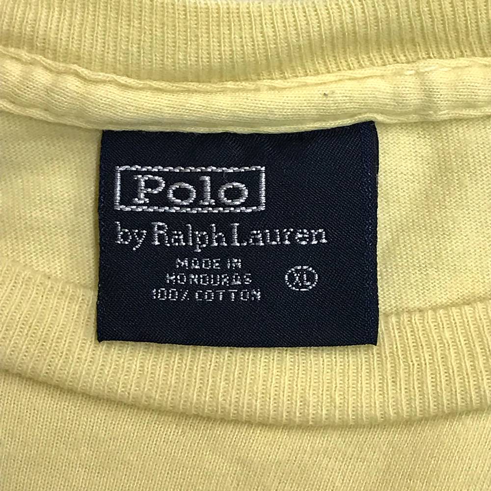 ラルフローレン ストリートブランドTシャツ サイズ表記 XL イエロー Ralph Lauren ポロベア プリント 半袖 黄 クマ 熊 　ビッグT ビッグシルエット 古着 【中古】　wv1907-1461