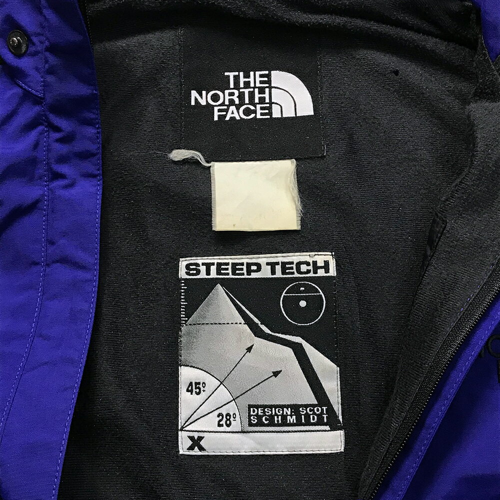 ノースフェイス アウトドアナイロンジャケット 　 ブルー THE NORTH FACE STEEP TECH スティープテック スキー マウンテンパーカー ハーフジップ ストリート 90's 90年代 VINTAGE ヴィンテージ 正月 古着【中古】wv1912-0184