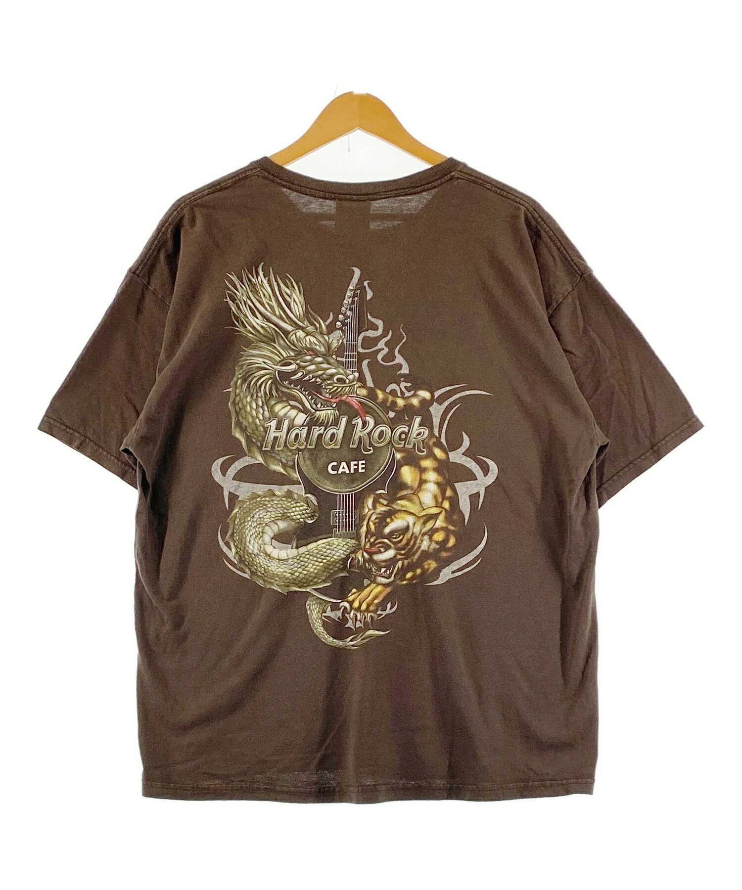 ハードロックカフェ カンパニーTシャツ サイズ表記 XL ブラウン Hard Rock Cafe 半袖 企業 COMPANY カットソー 茶 古着【中古】WV2504-R0031