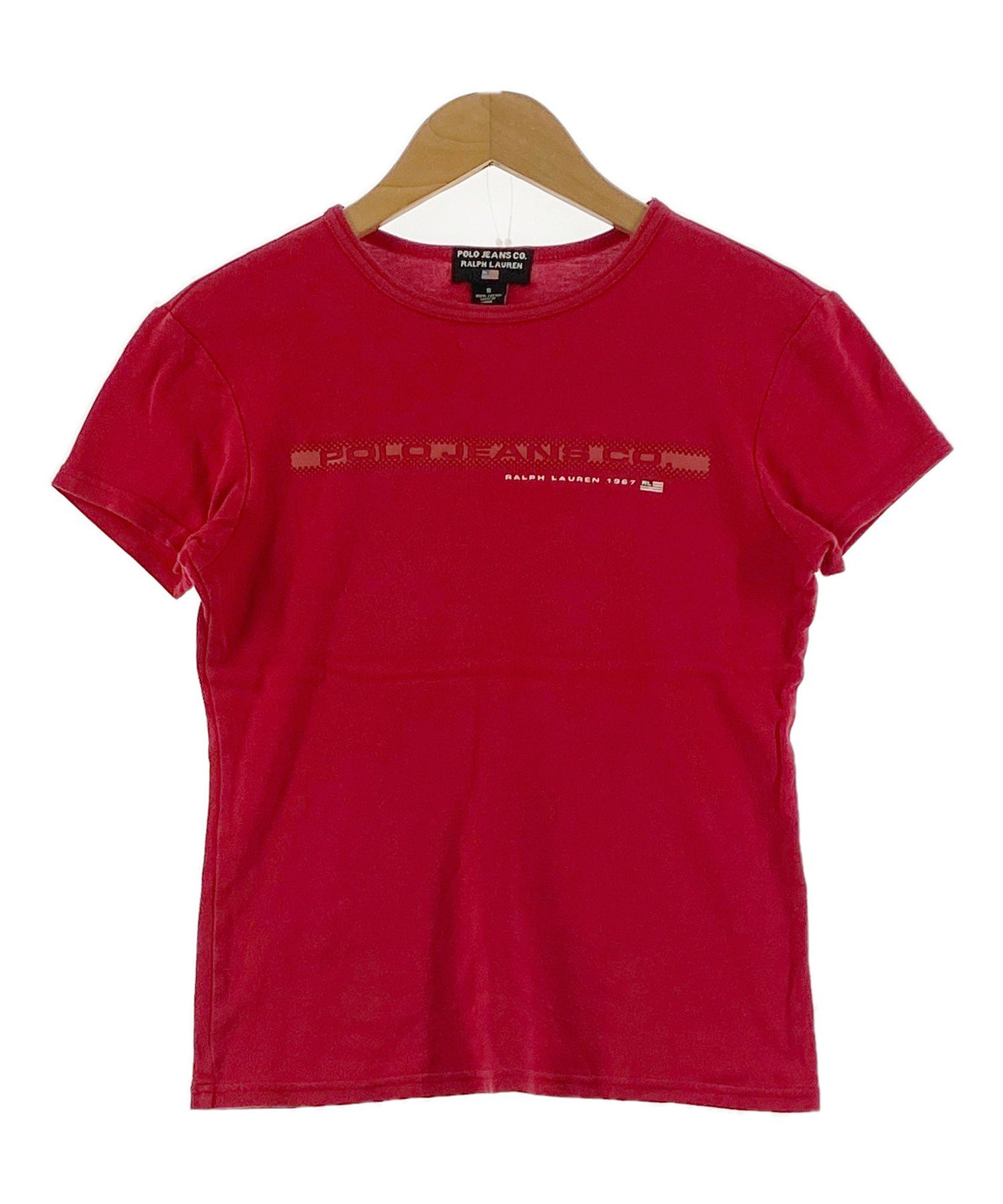 ラルフローレン ストリートブランドTシャツ サイズ表記 S レッド Ralph Lauren ポロジーンズ POLO JEANS 半袖 フロントロゴ プリント トップス カットソー 2000年代 00s y2k 古着 【中古】WV2504-R0127