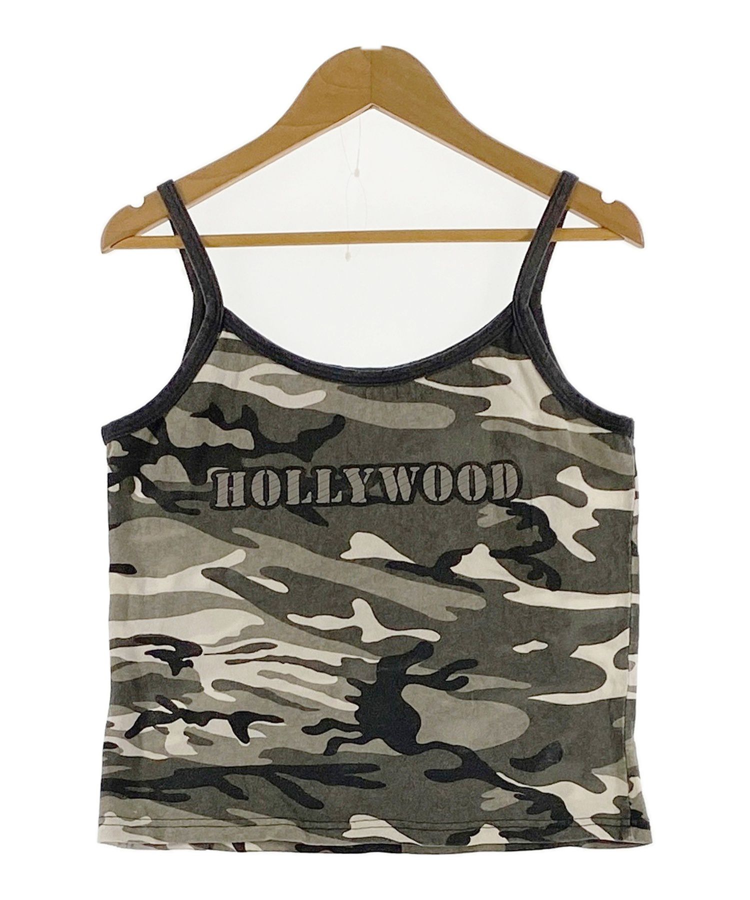 タンクトップ マルチカラー 迷彩 カモフラ キャミソール ショート丈 HOLLYWOOD プリント レディース トップス カットソー 2000年代 00s y2...