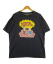 ビーバス・アンド・バットヘッド キャラクターTシャツ サイズ表記 XL ブラック BEAVIS AND BUTT-HEAD MTV MIKE JUDGE 半袖 character プリント キャラT 古着【中古】WV2504-R0228