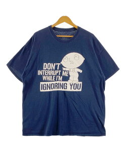 ファミリー・ガイ キャラクターTシャツ サイズ表記 XXL ネイビー FAMILY GUY FOX 海外アニメ ステューウィー・グリフィン 半袖 character プリント キャラT 古着【中古】WV2504-R0232