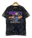ベティ・ブープ キャラクターTシャツ サイズ表記 M ブラック BETTY BOOP ケミカルウォッシュ STREET ストリート 半袖 character プリント キャラT 古着【中古】WV2504-R0234