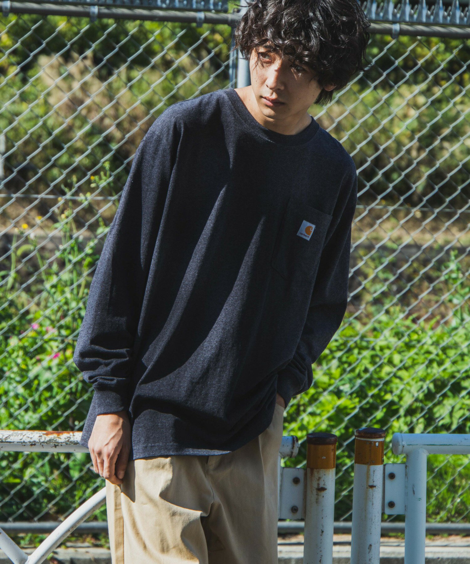 カーハート Tシャツ メンズ CARHARTT CTK126ロンT カーハート tシャツ メンズ ロンT ロングTシャツ トップス 長袖 ブランド ワンポイント WEGO ウィゴー お揃い 双子