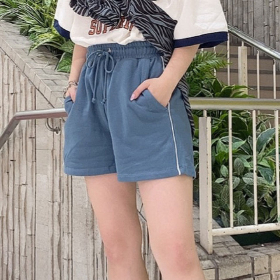 スウェットイージーショーツ パンツ ボトム ショーパン ショートパンツ おうち時間 ラクちん 楽ちん スウェット サイドライン レディース WEGO wego ウィゴー