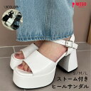 【SS限定SALE 4399円→1484円】ストーム付きヒールサンダル レディース サンダル 厚底サンダル ストラップ ヒール 春 夏 WEGO ウィゴー