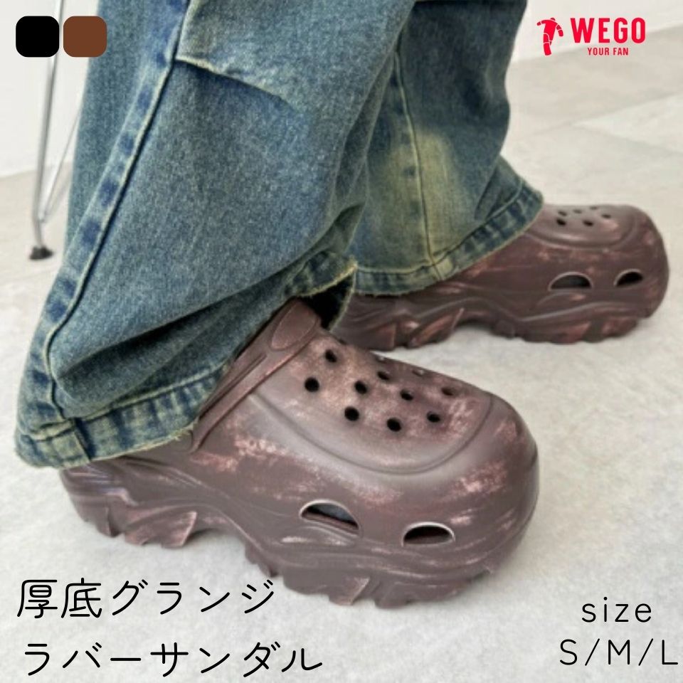 楽天WEGO 楽天市場店【SALE 3629円→2529円】25夏新作 厚底グランジラバーサンダル レディース サボ 厚底サンダル 厚底サボサンダル レインサンダル ビーチサンダル 春 夏 WEGO ウィゴー