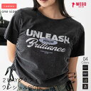 【SALE 2969円→2199円】ヴィンテージライクドロストちびT Tシャツ レディース トップス カットソー 半袖 ショート丈 チビT タイト クロップド丈 ビンテージ加工 春 夏 WEGO ウィゴー