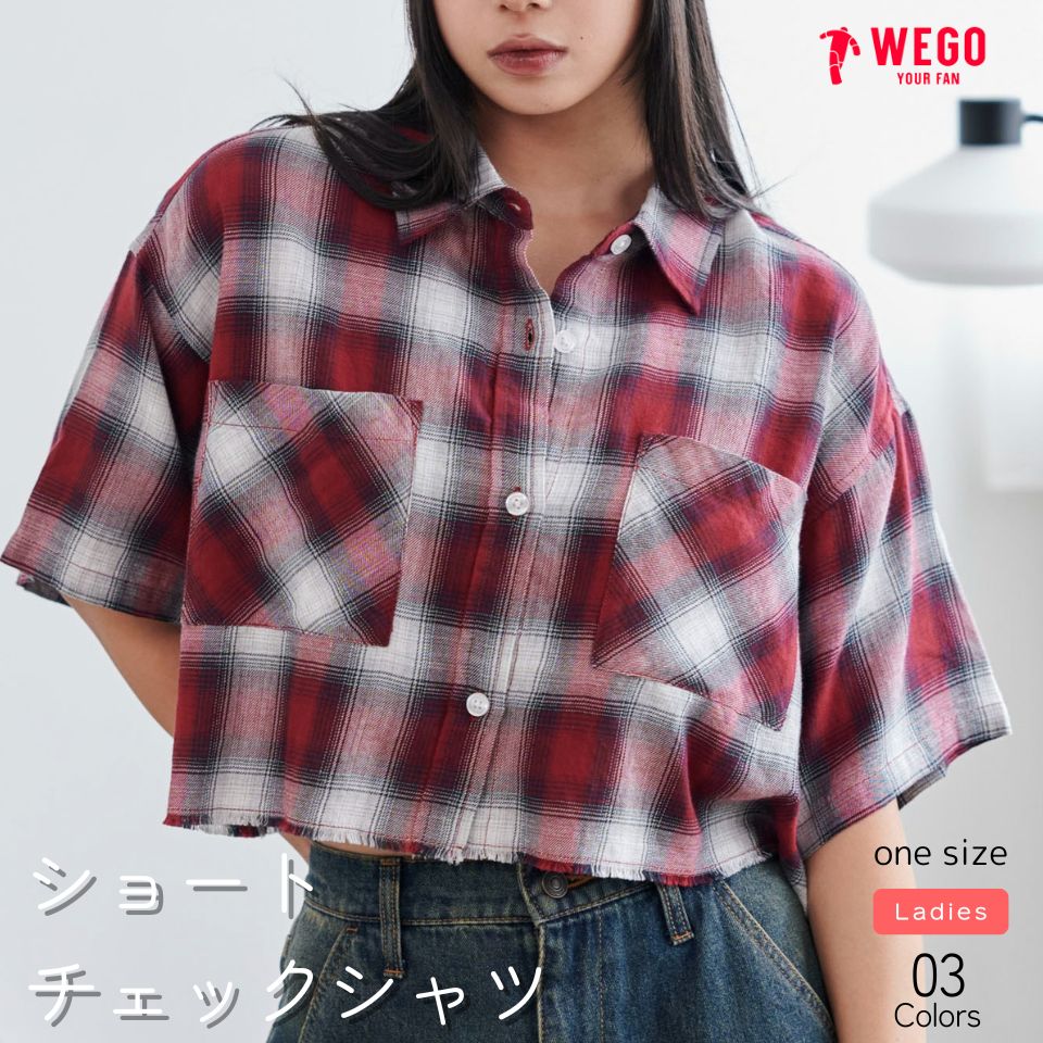 楽天市場】チェックシャツ ショート丈（カラーブラック