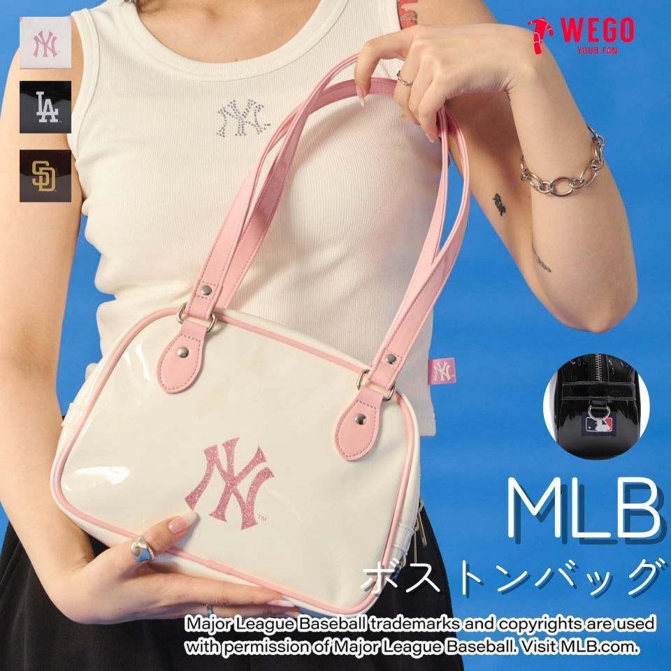 25夏新作 別注MLBエナメルボストンバッグ レディース レディース バッグ エナメル ボストン ニューエラ ロゴ MLB ブランド ヤンキースドジャース パドレス 野球 メジャーリーグ WEGO ウィゴーのサムネイル