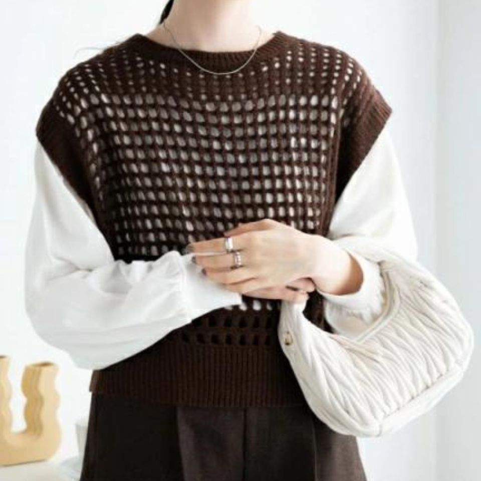 【SALE2749円→1999円】メッシュニットベスト トップス ベスト 重ね着 レイヤード ニット レディース メッシュ 透け感 体型カバー 春 夏 秋 冬 WEGO ウィゴーのサムネイル