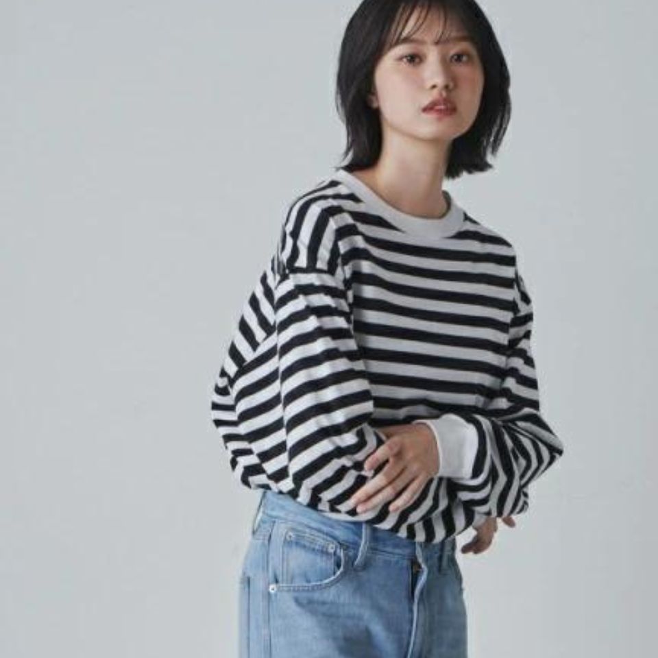 【SALE3299円→2199円】ボーダーロンTEE レディース メンズ トップス ロンT 長袖 ユニセックス 男女兼用 春 秋 WEGO ウィゴーのサムネイル