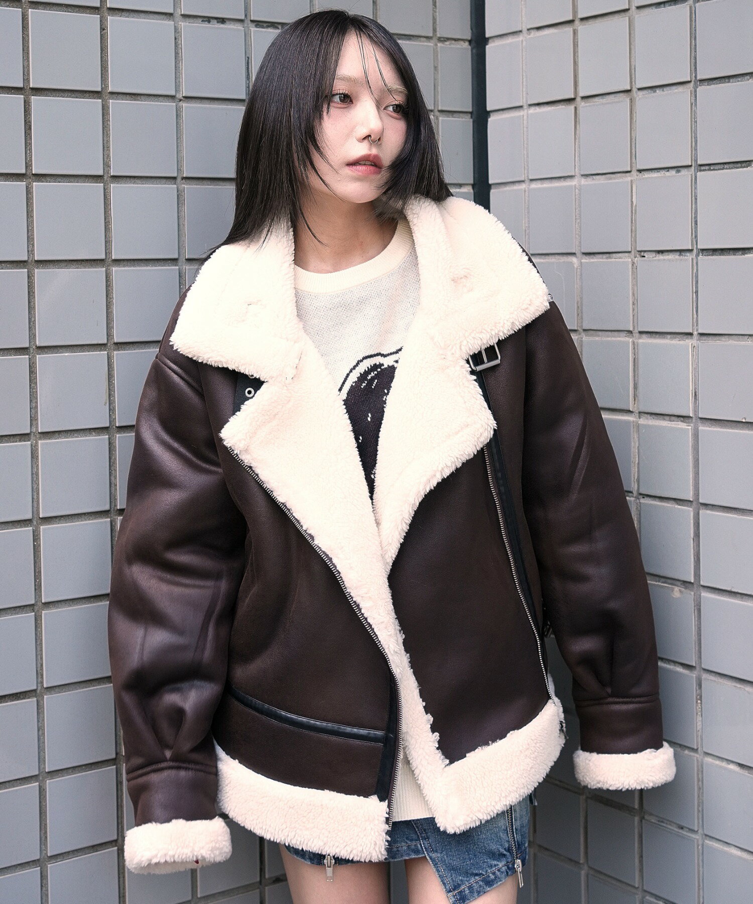 ＼20％OFFクーポン利用で6160円／25冬新作 フェイクムートンボアジャケット レディース アウター ボア ..