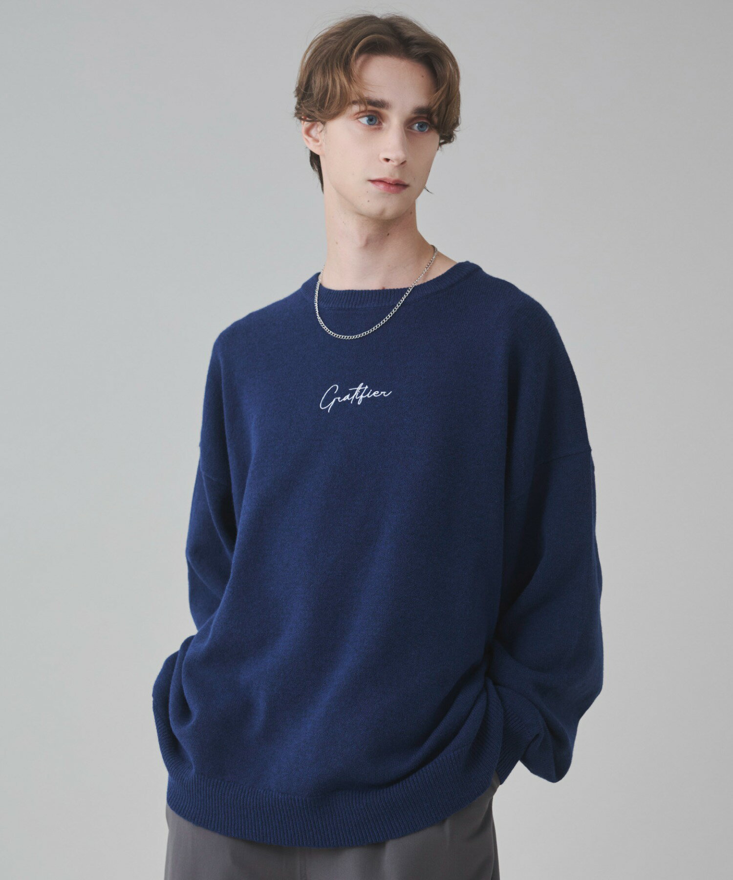 ＼20％OFFクーポン利用で2376円／25秋冬新作 アクセ付きワンポイントニットプルオーバー ニット メンズ..