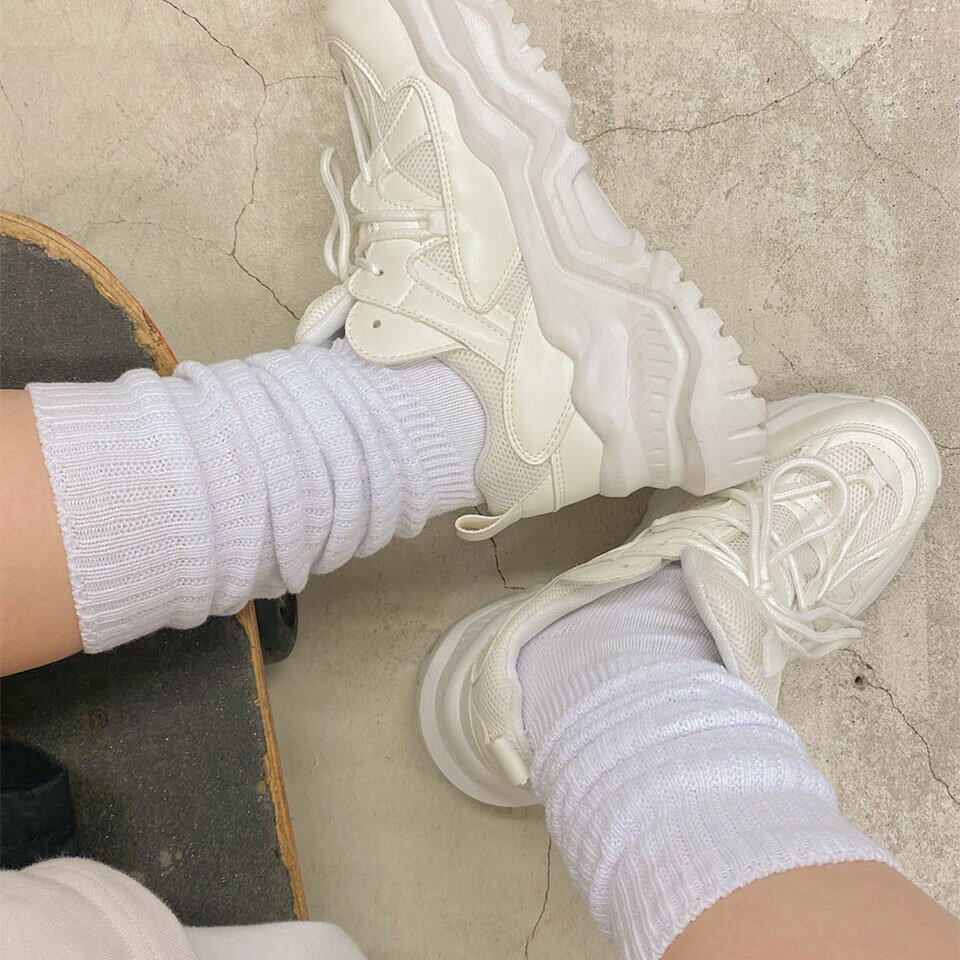 ゆるルーズソックス ソックス 靴下 ルーズソックス ホワイト ブラック 白 黒 スクール 学生服 WEGO ウィゴー