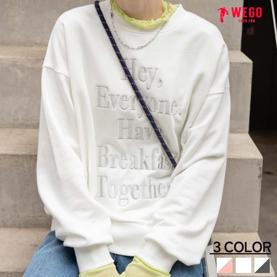 【SALE3849円→3299円】グラフィックルーズスウェット トップス レディース トレーナー スウェット 長袖 プルオーバー スエット グラフィック ロゴ 春 WEGO ウィゴーのサムネイル