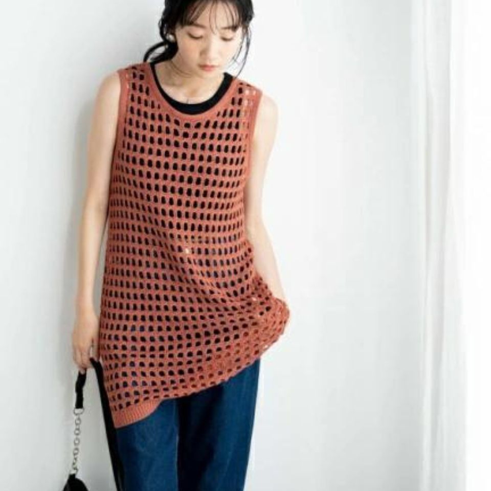 【SALE3299円→1649円】【WEGO】メッシュニットOP